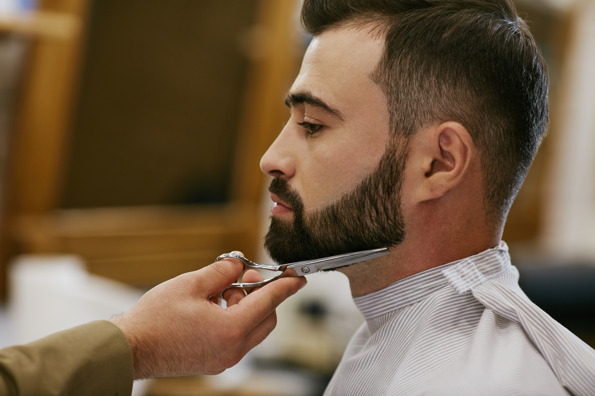 Attractive man at barbershop